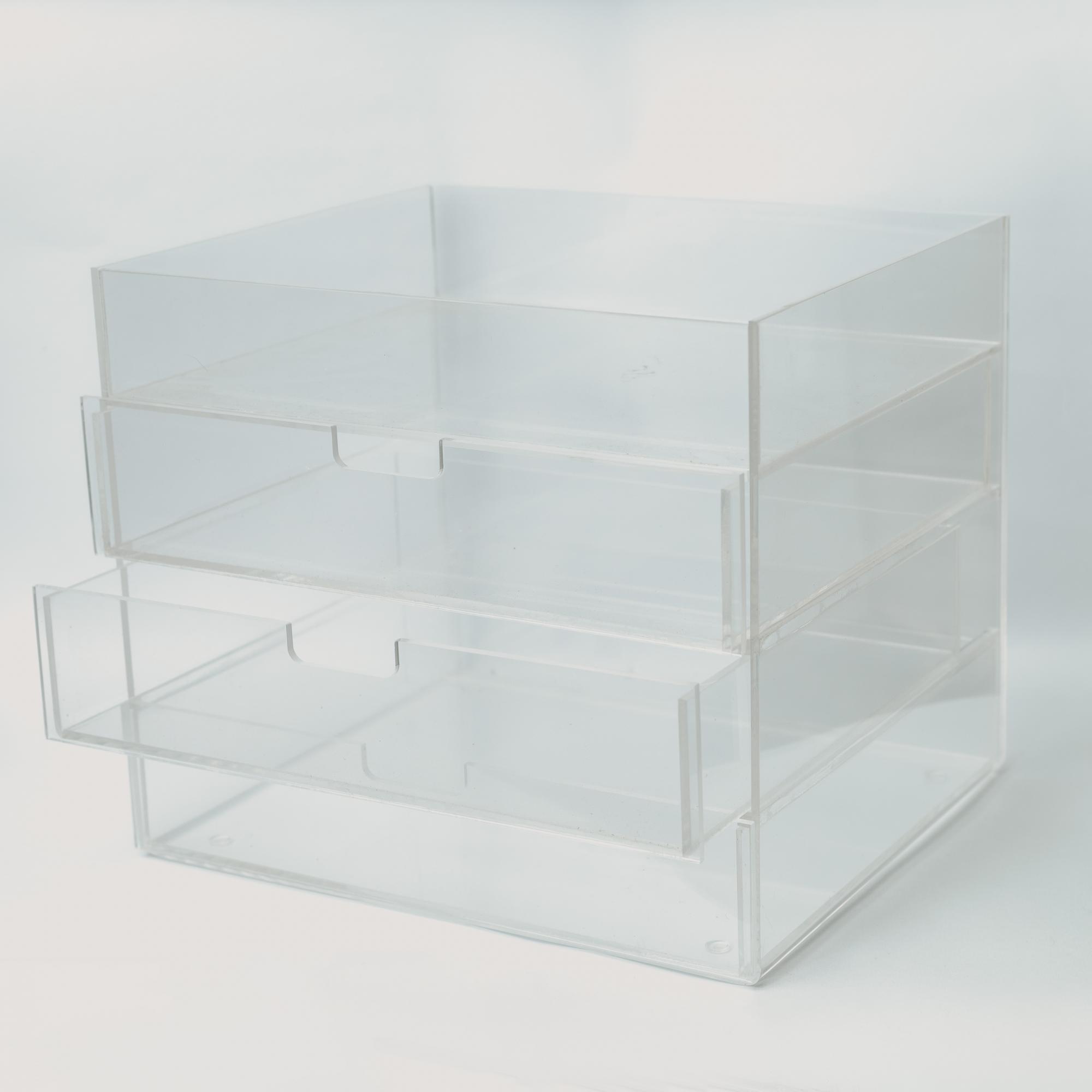 Caixa de acrílico sob medida com gavetas